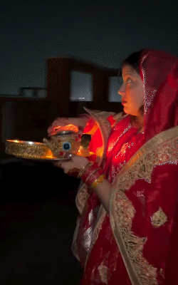 Jyoti Singh observed the Karva Chauth fast of her husband Pawan Singh. Shared the video of Pooja.
