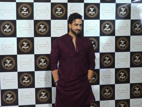 Actor Aly Goni arrives at the Diwali party.