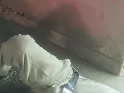 दूसरा आरक्षक राजेश ध्रुव नशे में जमीन पर पड़ा हुआ मिला।