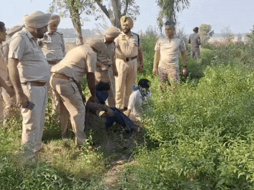 बदमाशों ने इसी जंगल में छिपा रखे थे हथियार।