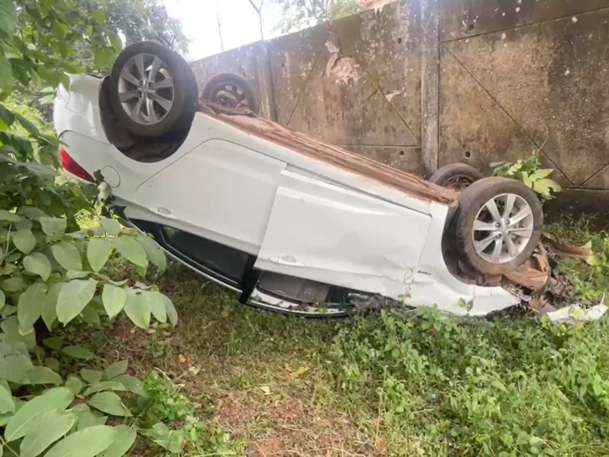 मवेशी को बचाने के चक्कर में कार पलटी, मवेशी की मौके पर मौत।