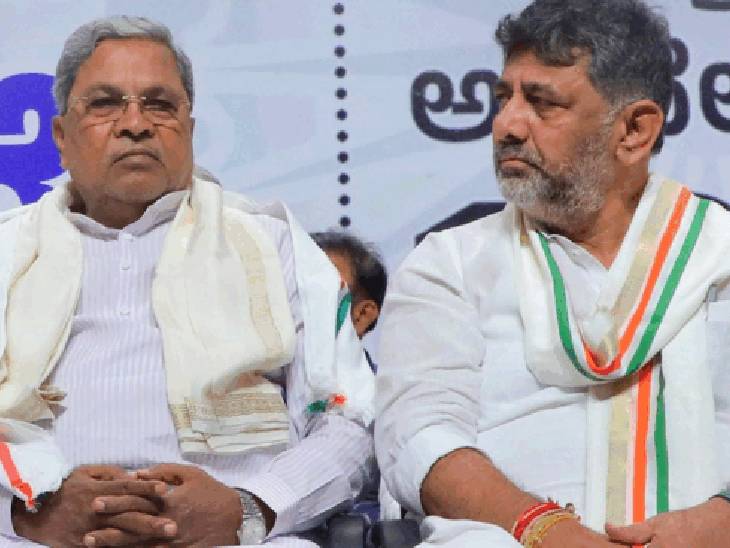 सिद्धरामय्यांचे चिरंजीव म्हणाले - वडील राजकीय कारकिर्दीच्या शेवटच्या टप्प्यात: त्यांनी मागदर्शक बनावे; डीके शिवकुमारांनी प्रतिक्रिया देणे टाळले मुख्यमंत्री सिद्धरामय्या यांच्यासोबत उपमुख्यमंत्री शिवकुमार.