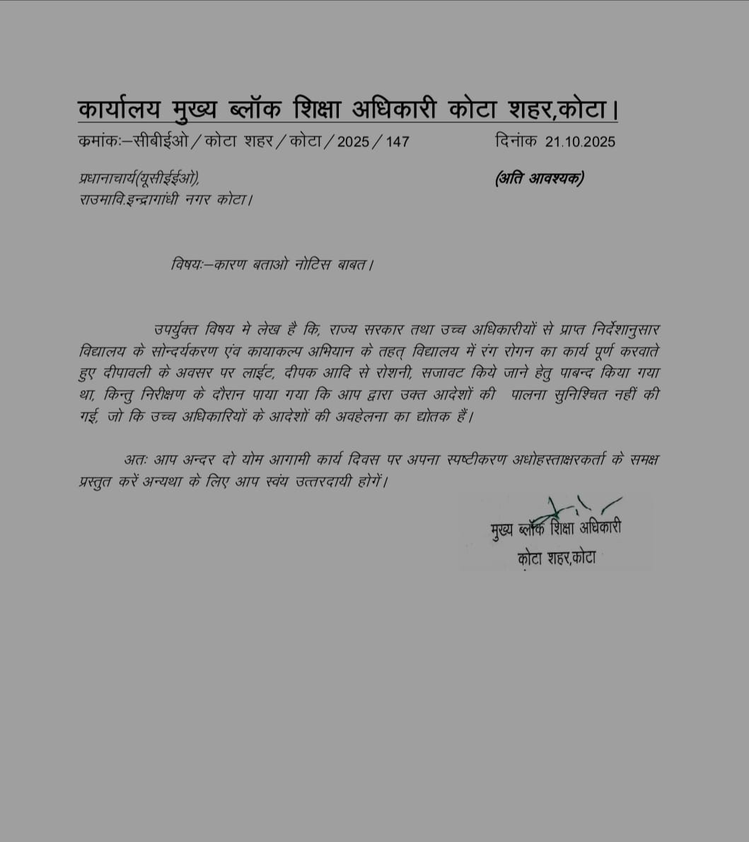 जारी किया गया नोटिस
