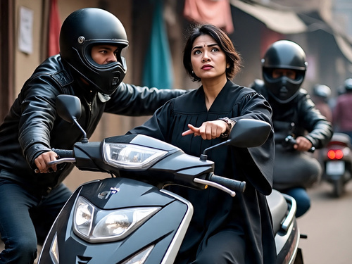 बीकानेर में कलेक्टर आवास के पास स्कूटी सवार महिला जज को बाइक सवार 2 बदमाशों ने लूट लिया (फोटो सोर्स-मेटा एआई)।