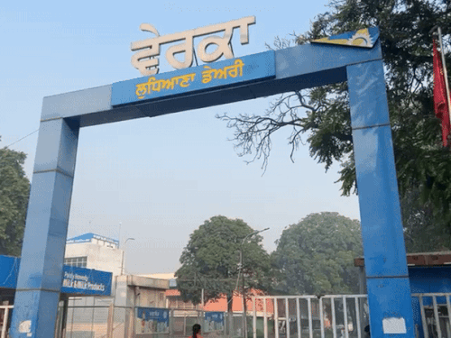 वेरका मिल्क प्लांट के बाहर का दृश्य।