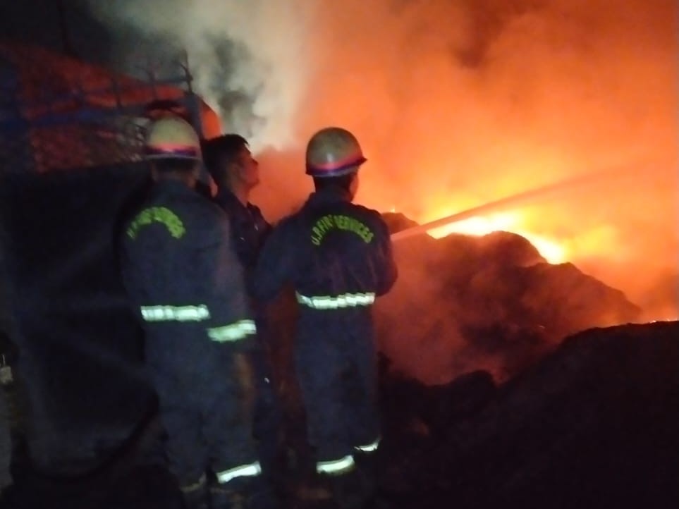 Fire breaks out at scrap warehouse in Naubasta, Kanpur