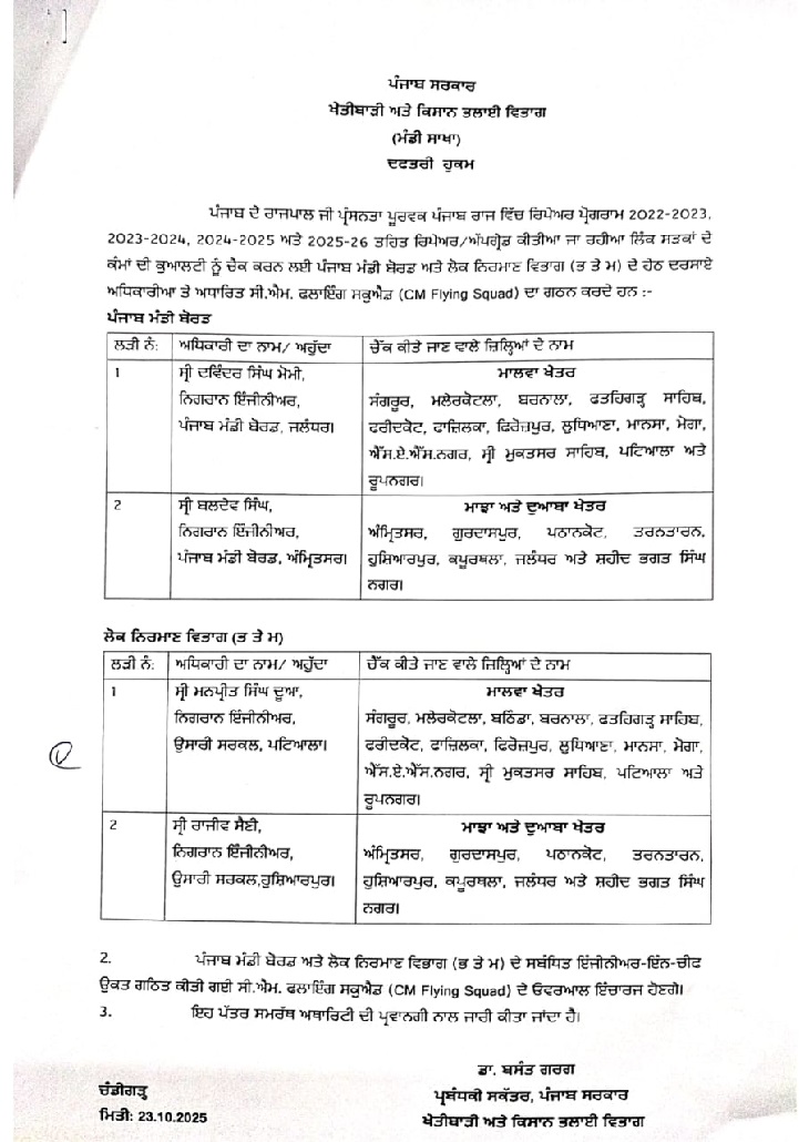 CM Flying Squad Formed