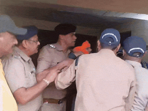 When the police was taking Kathait, he also kicked a policeman.