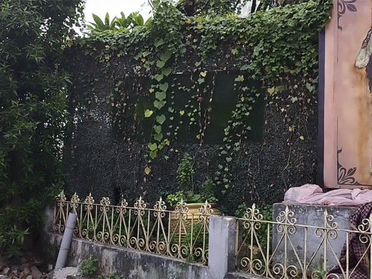 VIP चौक स्थित राम मंदिर के पास छत्तीसगढ़ महतारी की प्रतिमा लगी हुई थी।