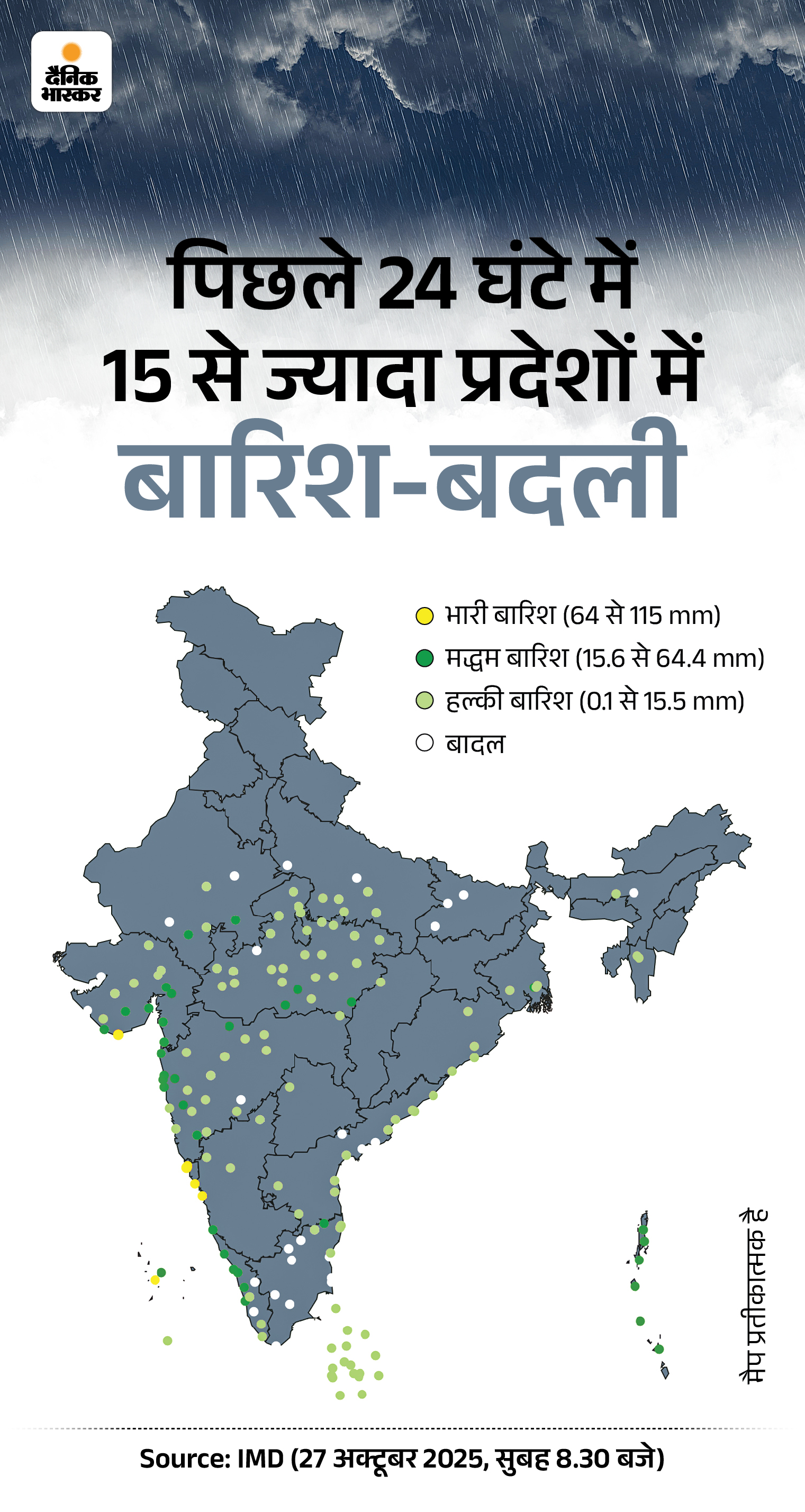 मानसून विदा, फिर कहां से आ गई इतनी बारिश:  अगले 4 दिन में 15 राज्य भीगेंगे; बेमौसम बरसात का फसलों और सर्दी पर क्या असर