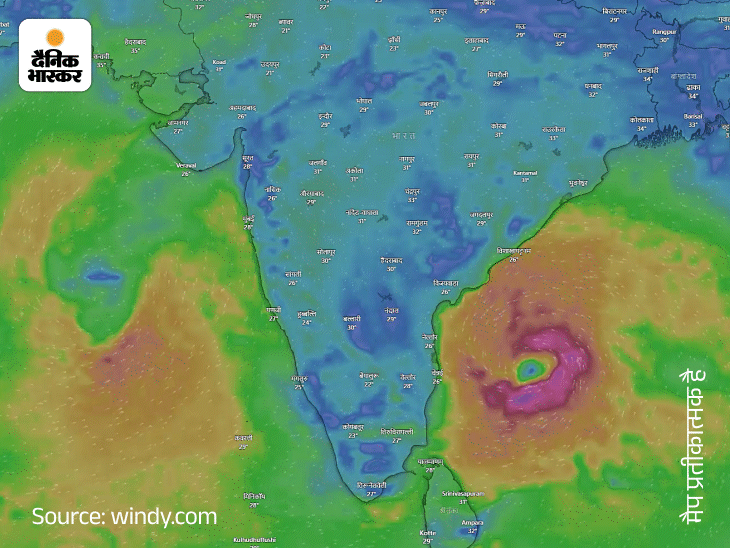 बंगाल की खाड़ी के पास मोन्था चक्रवात, अरब सागर में डिप्रेशन और उत्तर भारत में वेस्टर्न डिस्टर्बेंस बन रहा है।