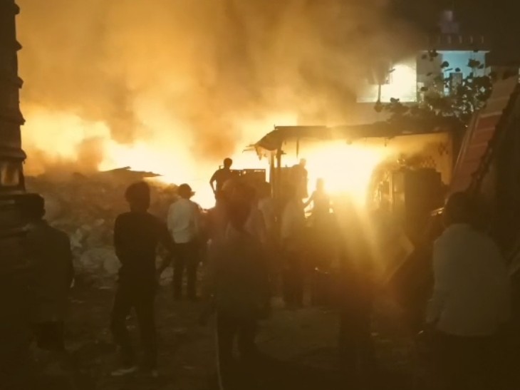Fire breaks out in scrap warehouse in Hapur