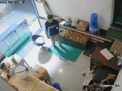 चोर ने गेस्ट हाउस में घुसकर पहले चारों तरफ देखा, इसके बाद वारदात को अंजाम दिया।