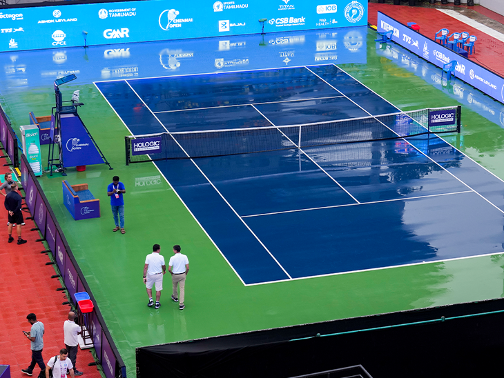 चेन्नई में मोन्था की वजह से मंगलवार को बारिश हुई। WTA चेन्नई ओपन-2025 का मैच रोकना पड़ा।
