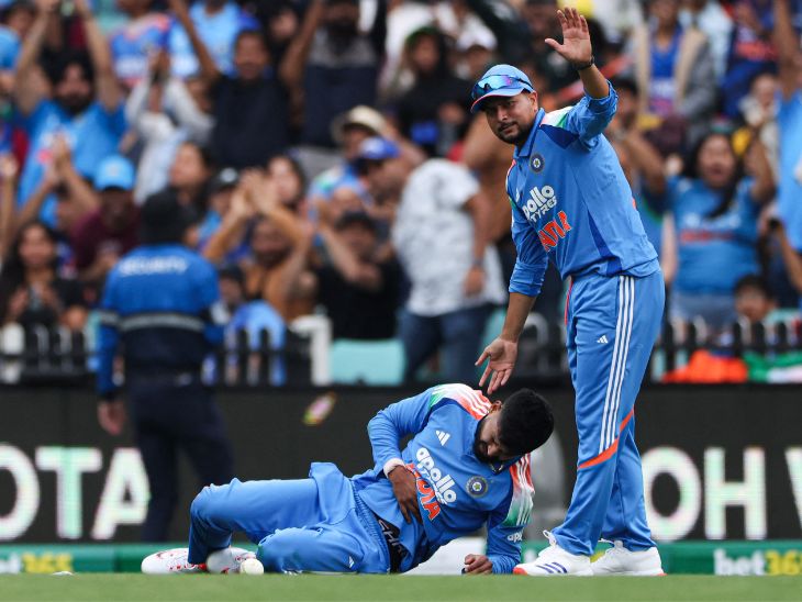 श्रेयस अय्यर को 25 अक्टूबर को ऑस्ट्रेलिया के खिलाफ हुए तीसरे वनडे में चोट लगी थी। - Dainik Bhaskar