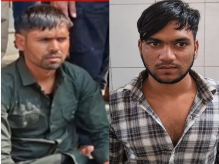 आरोपी तहसीला गुर्जर और चेक शर्ट में डकैत अंके गुर्जर पकड़े गए हैं।