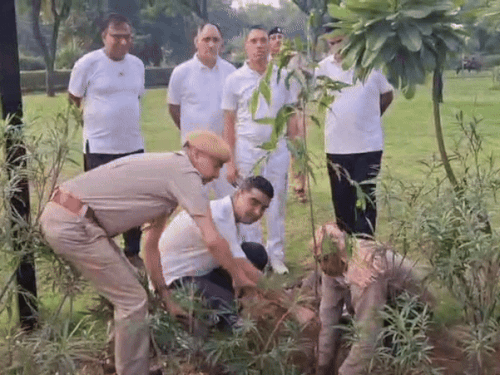 एसपी ने किया पौधारोपण