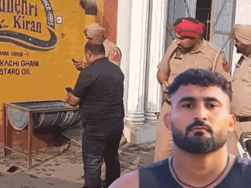 कबड्डी खिलाड़ी तेजपाल, जिसकी गोली मारकर हत्या कर दी गई। इनसेट में तेजपाल की फाइल फोटो। - Dainik Bhaskar