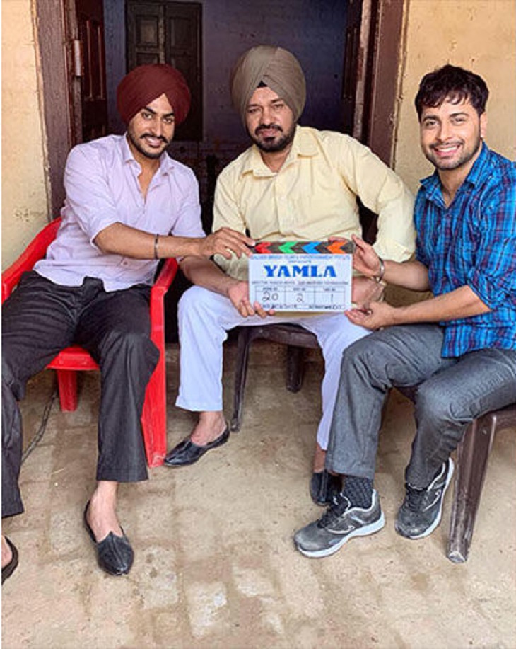 यमला फिल्म की शूटिंग के समय की राजवीर जवंदा और गुरप्रीत घुग्गी। फाइल फोटो