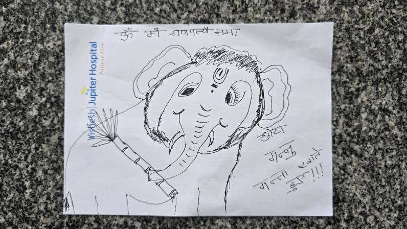 ये तस्वीर अभिजीता ने इलाज के दौरान बनाई थी।