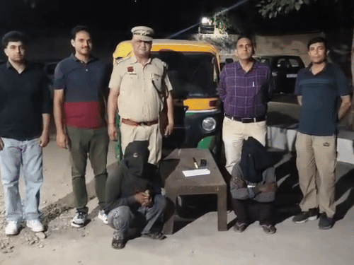 पंचकूला में पुलिस गिरफ्त में आरोपी।