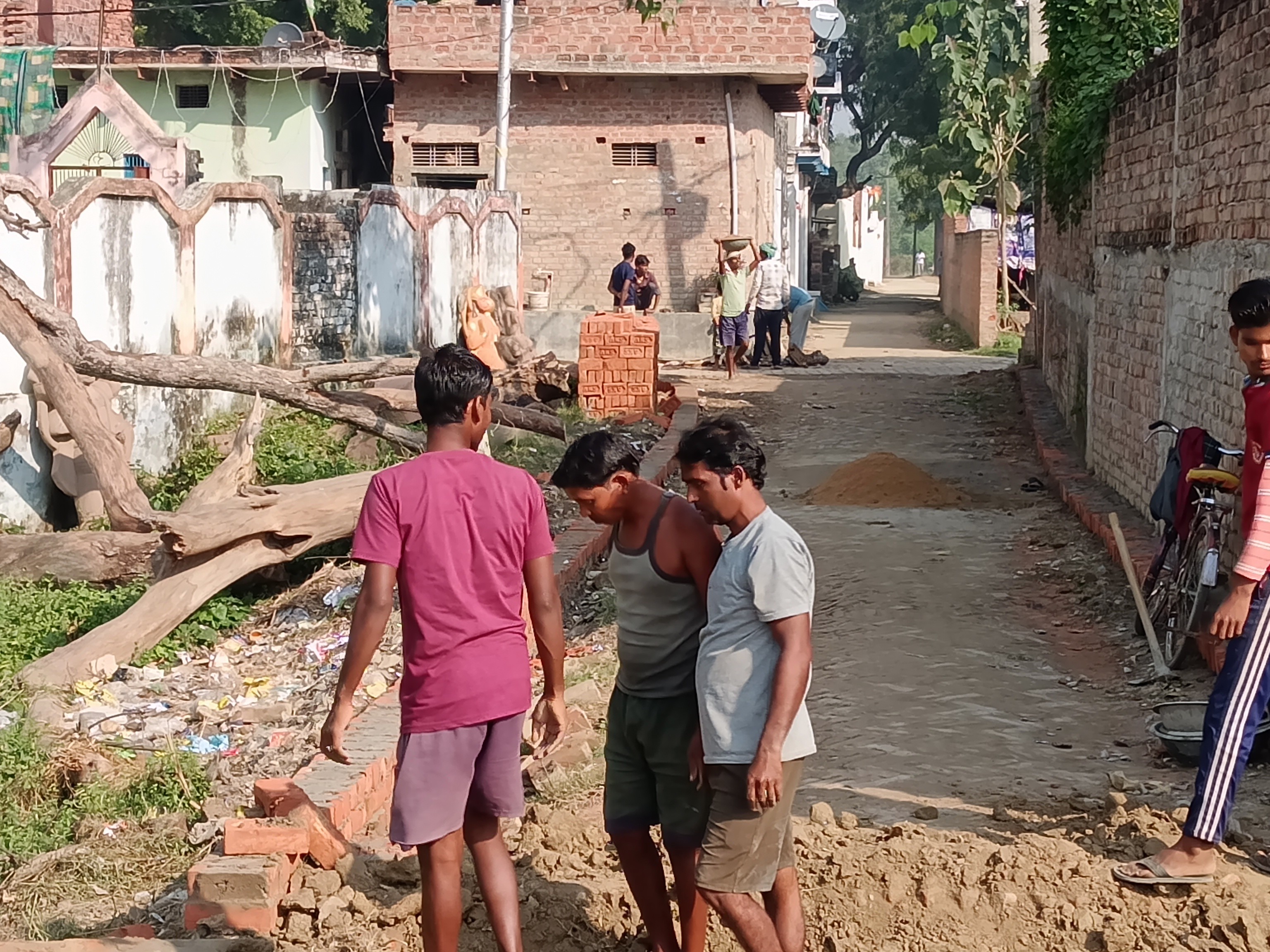 Interlocking road construction begins on Chaura Mata Mandir Marg | चौरा ...