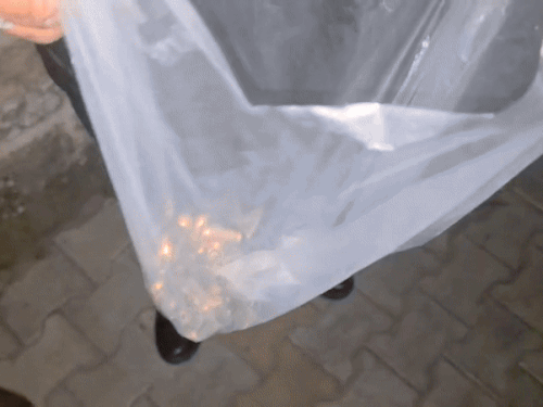 घर के बाहर से बरामद खाली खोल, जिन्हें लिफाफे में भरा गया।