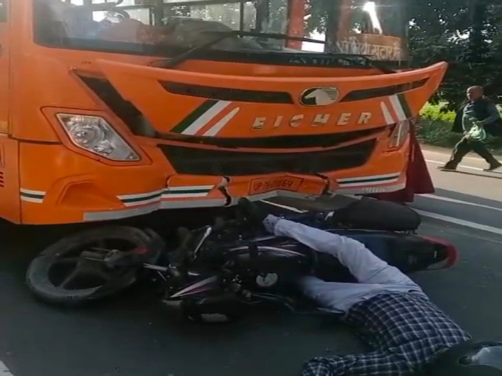 Bike rider dies after being hit by a bus
