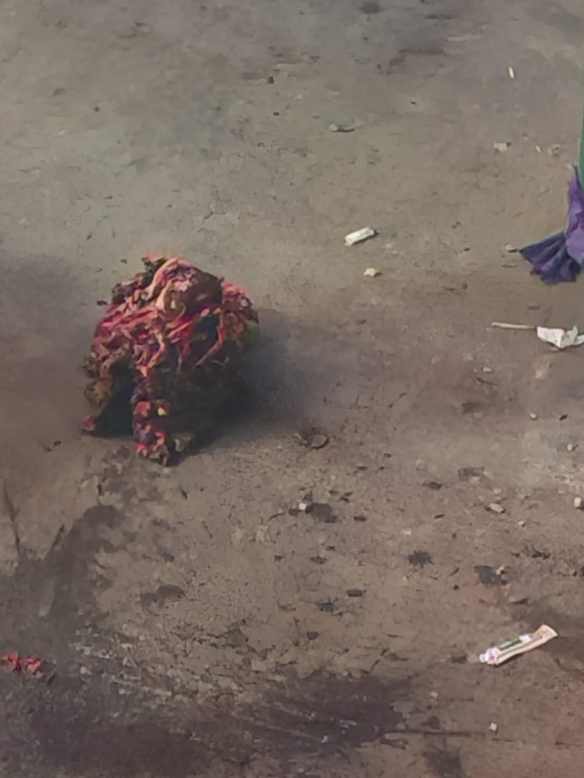 तस्वीर धमाके वाली जगह की है। इसमें शरीर का एक अंग नजर आ रहे है। चश्मदीदों के मुताबिक, मरने वाले एक व्यक्ति के फेंफड़े बाहर आ गए थे।