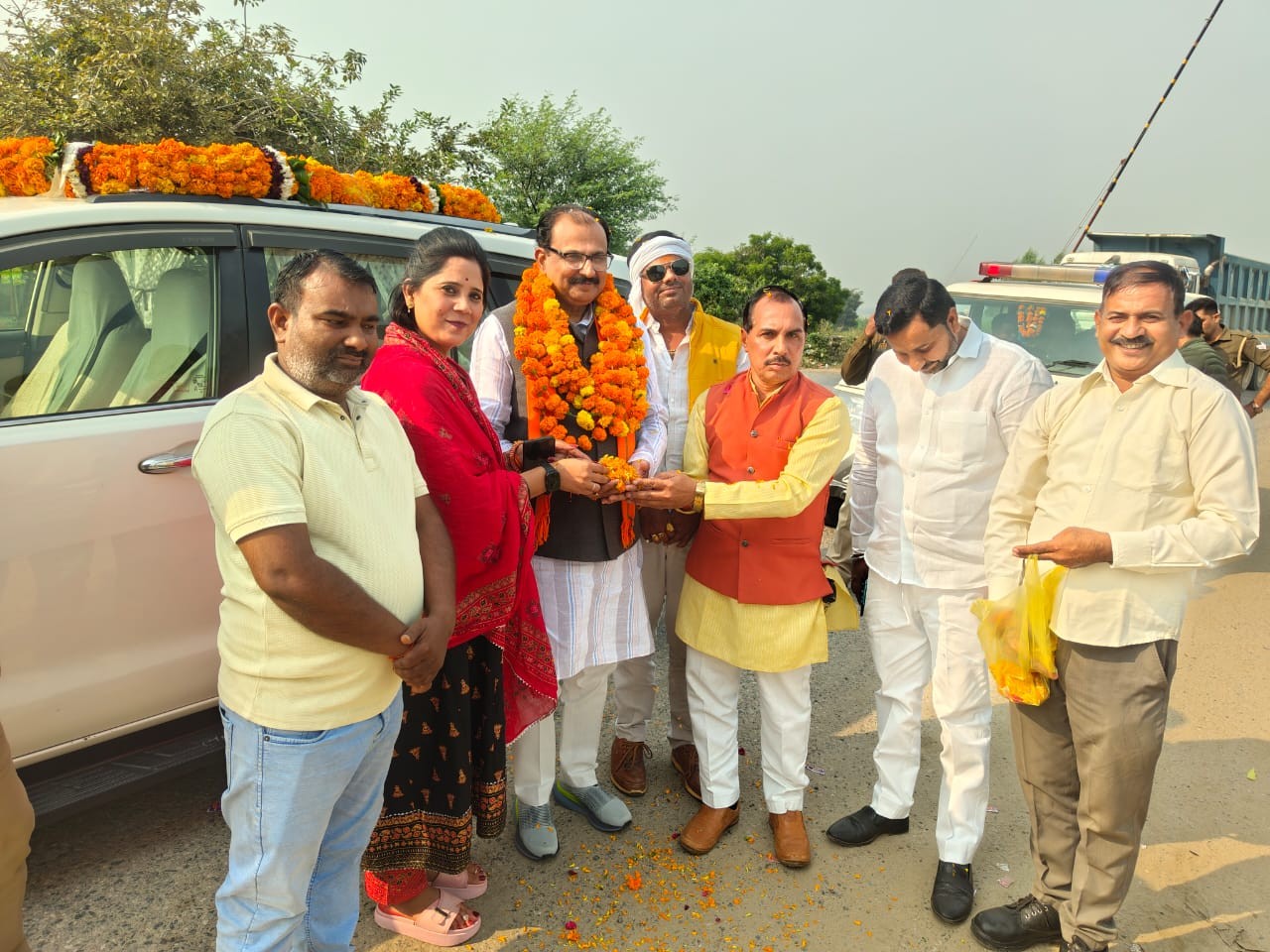 Labor Minister welcomed in Kuthaund | श्रम मंत्री का कुठौंद में स्वागत ...