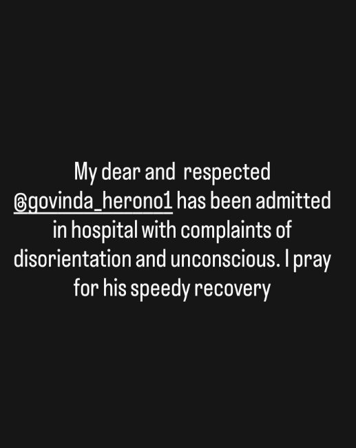 ललित बिंदल ने बुधवार सुबह इंस्टाग्राम पर गोविंदा को लेकर पोस्ट किया।
