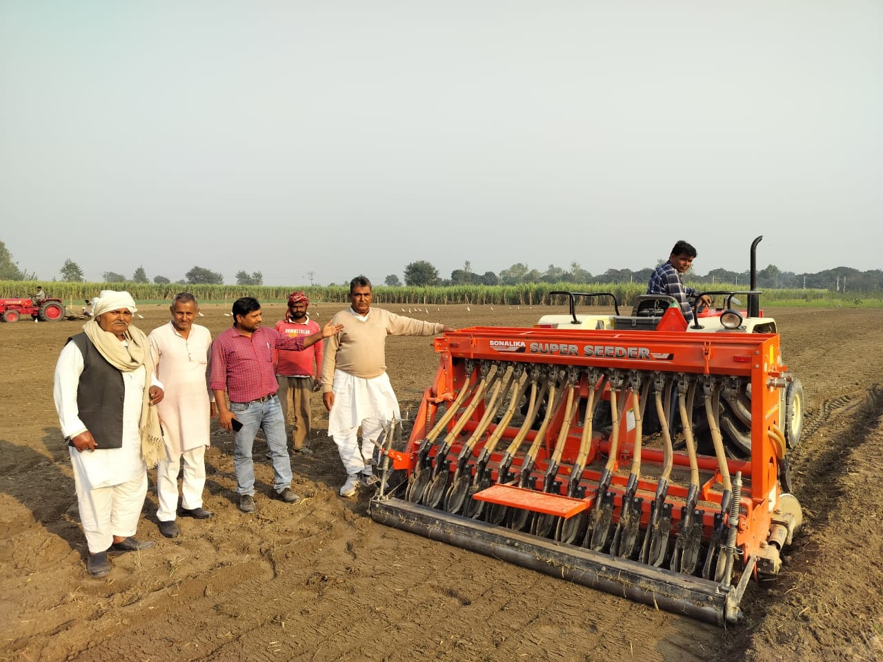 Demo of wheat sowing using AMF technology