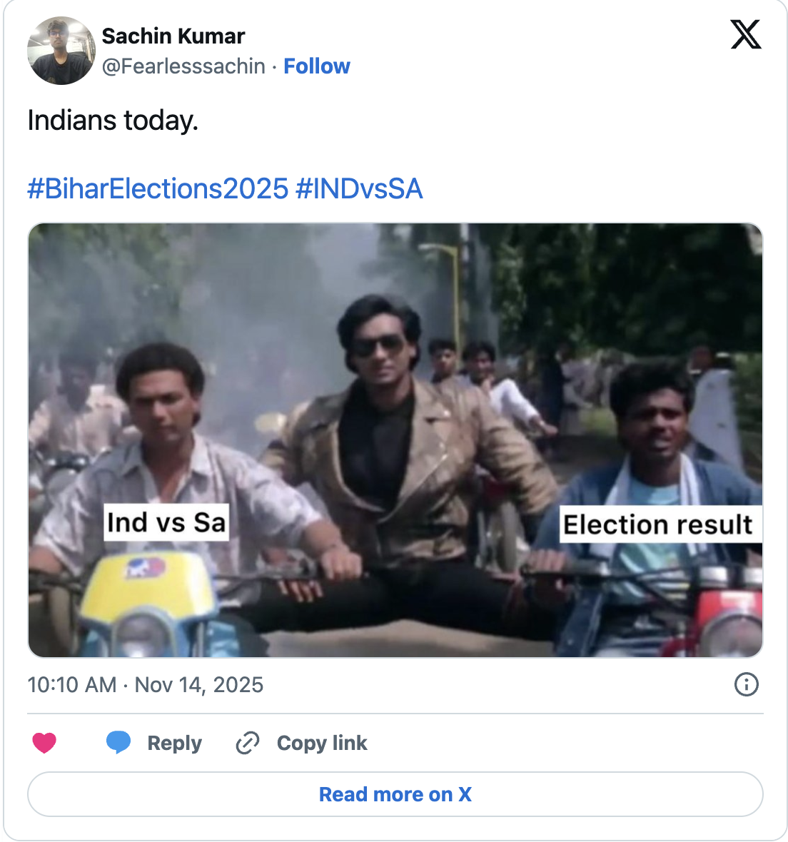 बिहार निवडणूक निकालांवर 17 व्हायरल मीम्स: जेडीयूच्या जागांमुळे पंतप्रधान मोदी चिंतेत; काँग्रेस रिव्हर्स गियरमध्ये, पीके मागून पहिले बिहार निवडणूक निकालांवर 17 व्हायरल मीम्स: जेडीयूच्या जागांमुळे पंतप्रधान मोदी चिंतेत; काँग्रेस रिव्हर्स गियरमध्ये, पीके मागून पहिले