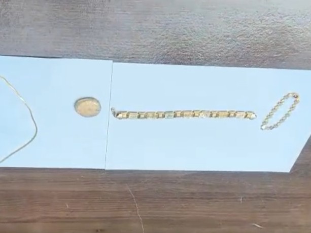 आरोपियों के कब्जे से बरामद सोना।