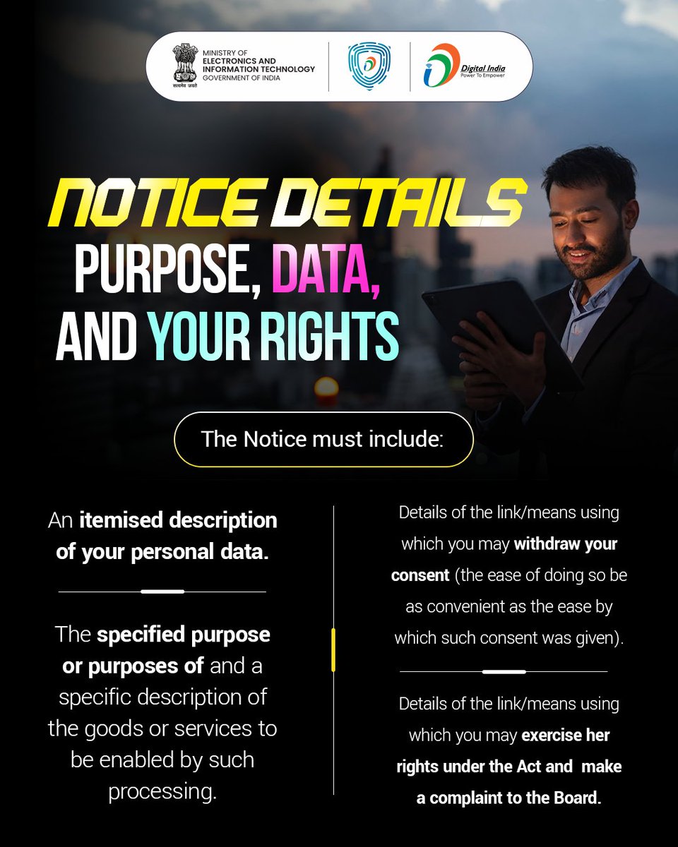 The DPDP Act and its rules are now fully implemented. Transparency is no longer an option – it has become a necessity. The IT Ministry has shared this on its X handle today.