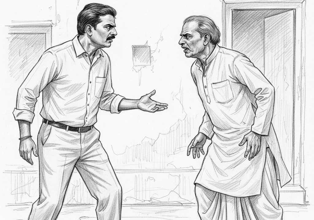 महिला के पति और गुरुजी के बीच काफी बहस हुई थी। -एआई इमेज