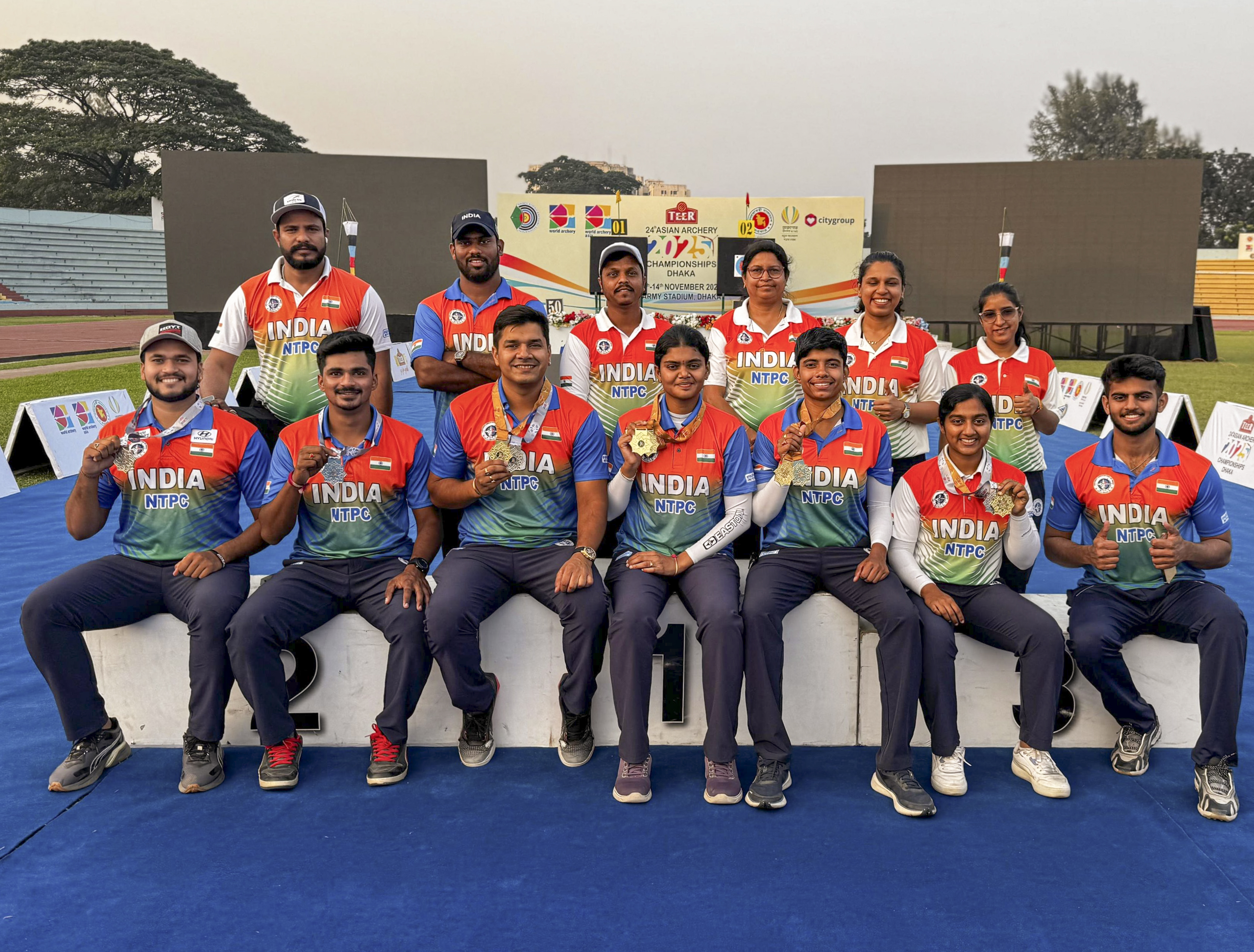 The Indian archery team won 10 medals including 6 golds in the Asian Championships. The recurve men's team won a historic <a href=