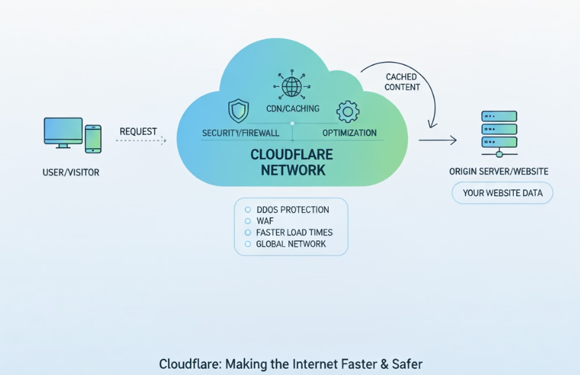 What is Cloudflare which triggered, X and ChatGPT's shutdown