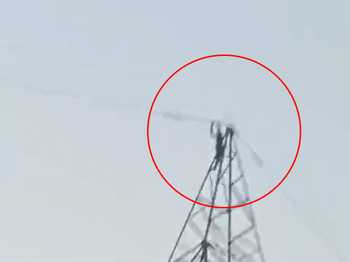 35 फीट ऊंचाई पर 2 घंटे तक ड्रामा करता रहा युवक। - Dainik Bhaskar