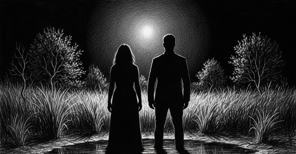 गांववालों ने बताया कि रात 3 बजे तालाब के पास दो परछाइयां नजर आई थीं। -एआई इमेज