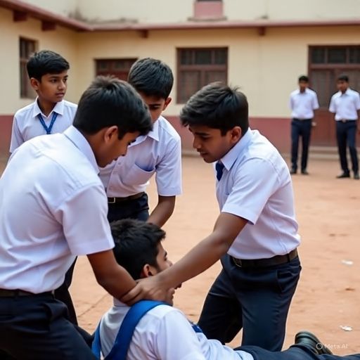 12वीं क्लास में पढ़ने वाले स्टूडेंट्स ने स्कूल से घर जाते हुए पीड़ित छात्र को रास्ते में घेर लिया और मारपीट की। (फोटो- AI जनरेटेड)