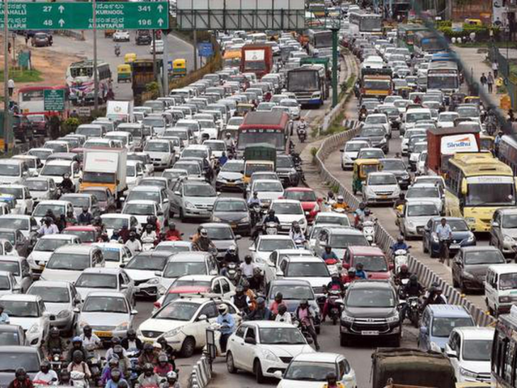 बेंगलुरु में हर दिन 190 किमी लंबा जाम लगता है।