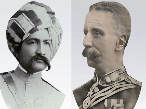 मेयो के पहले स्टूडेंट राजकुमार मंगल सिंह और पहले प्रिंसिपल सर ओलिवर सेंट जॉन।