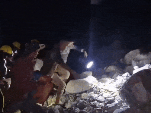 Villagers were seen helping SDRF and police.