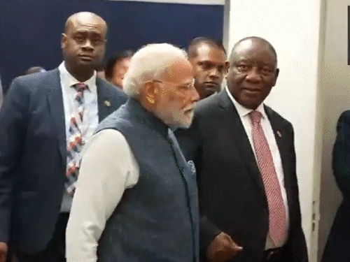 IBSA बैठक में भाग लेते पीएम मोदी, ब्राजीली राष्ट्रपति लूला डि सिल्वा और दक्षिण अफ्रीकी राष्ट्रपति सिरिल रामफोसा।