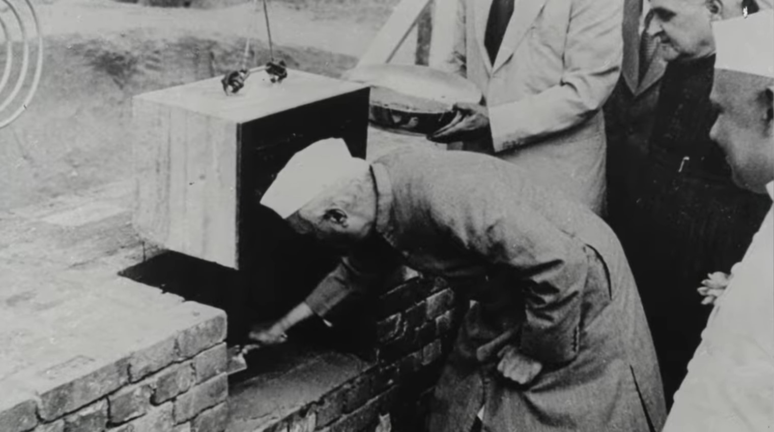 Pandit Jawaharlal Nehru laying the foundation of Chandigarh in 1952.