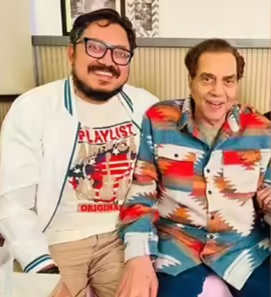 ছবির শুটিং চলাকালীন ধর্মেন্দ্রর সঙ্গে অমিত জোশি।