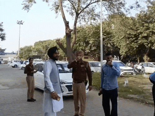 मोहाली में इमिग्रेशन कंपनी के बाहर पहुंचे लोग। - Dainik Bhaskar