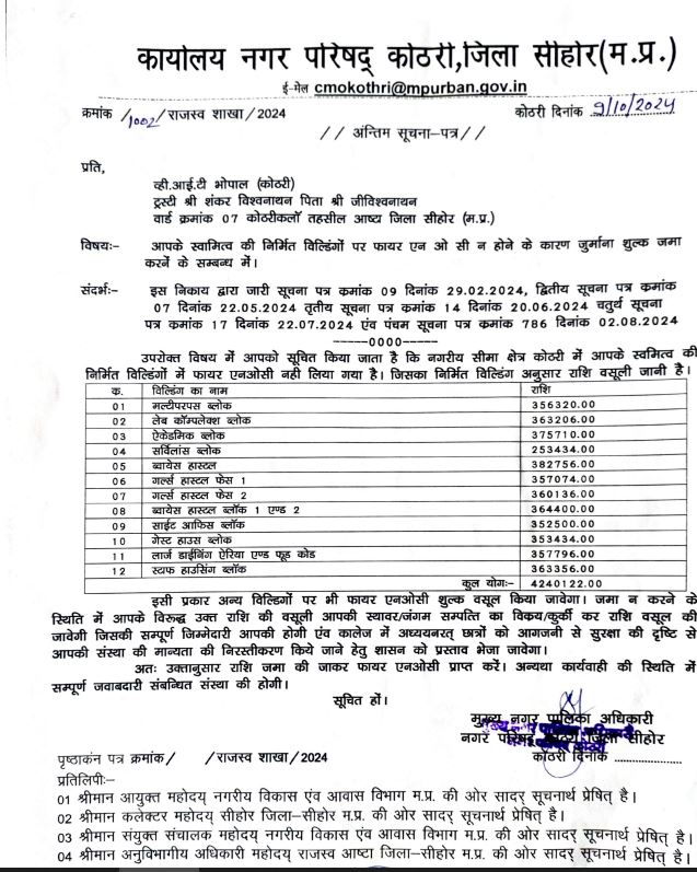 नगर परिषद का नोटिस।