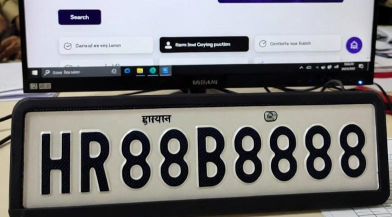 ऑनलाइन नीलामी में ‘HR88B8888’ नंबर प्लेट ने सभी को पीछे छोड़ दिया।